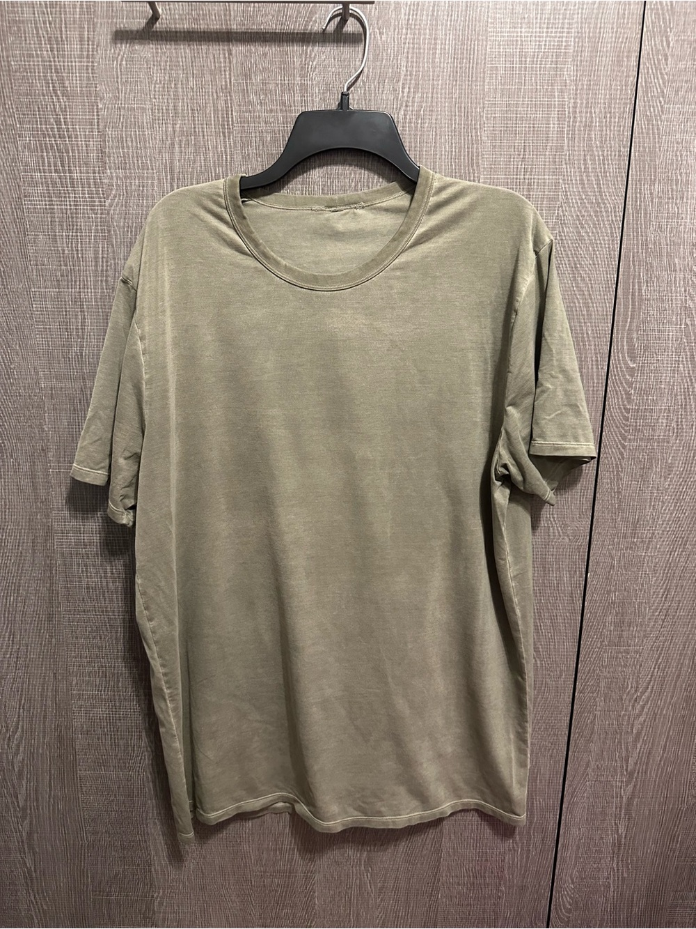Lululemon Mens Fundamental Tee- Olive Green Acid Wash